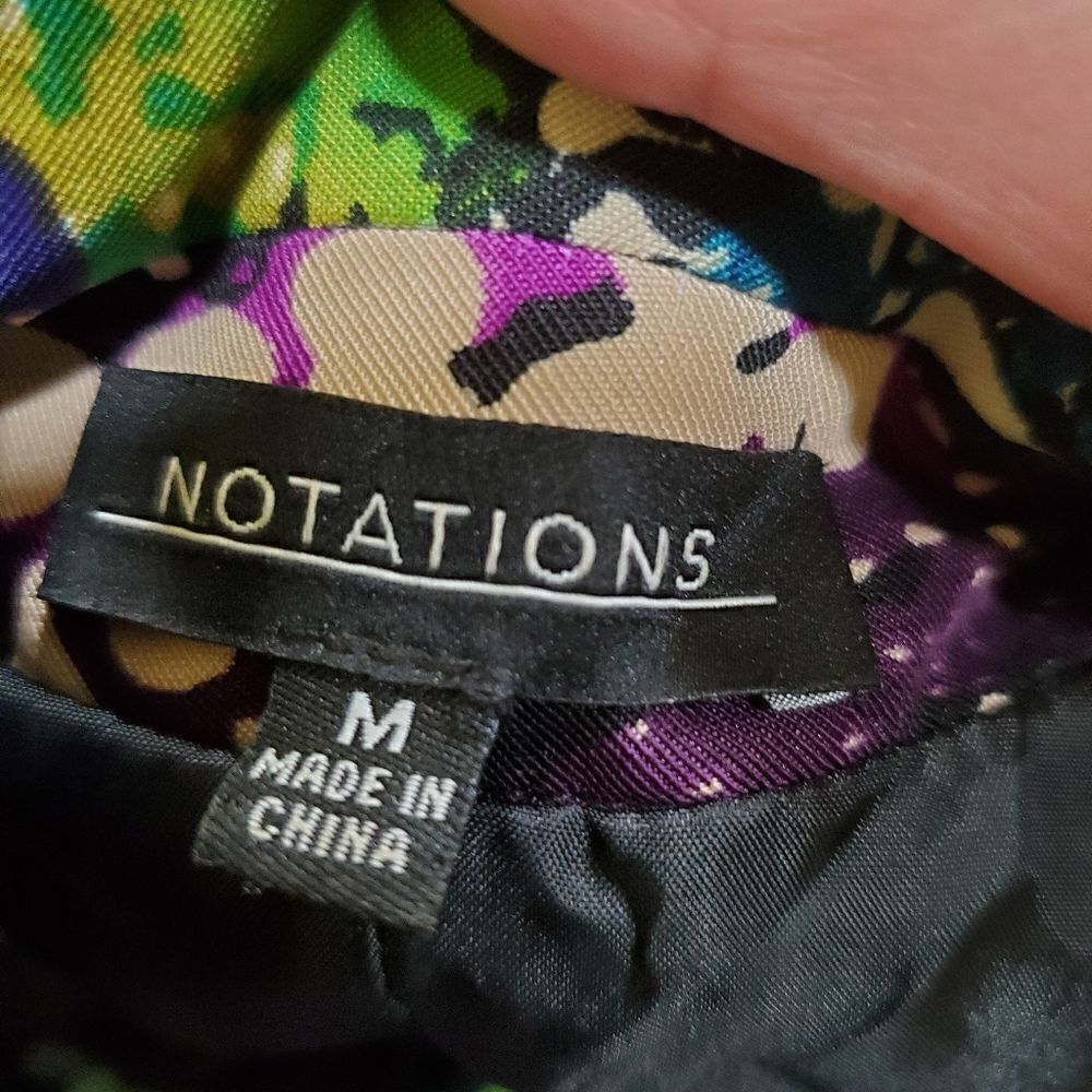 Notations Floral Blazer Medium Colorful Statement Jacket - Picture 9 of 10